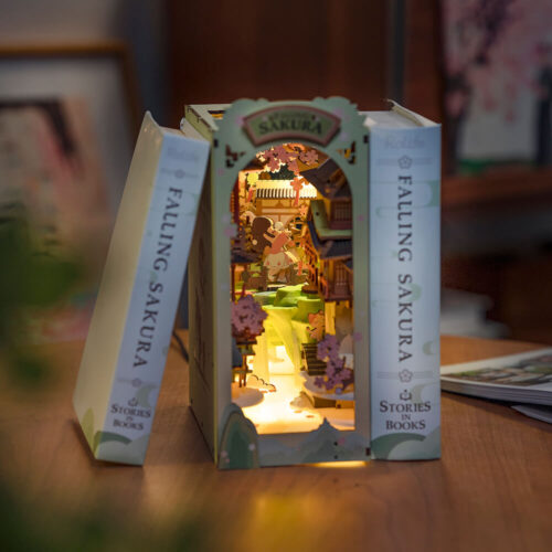  Bookstore DIY Book Nook Falling Sakura Kit 14Y+ 