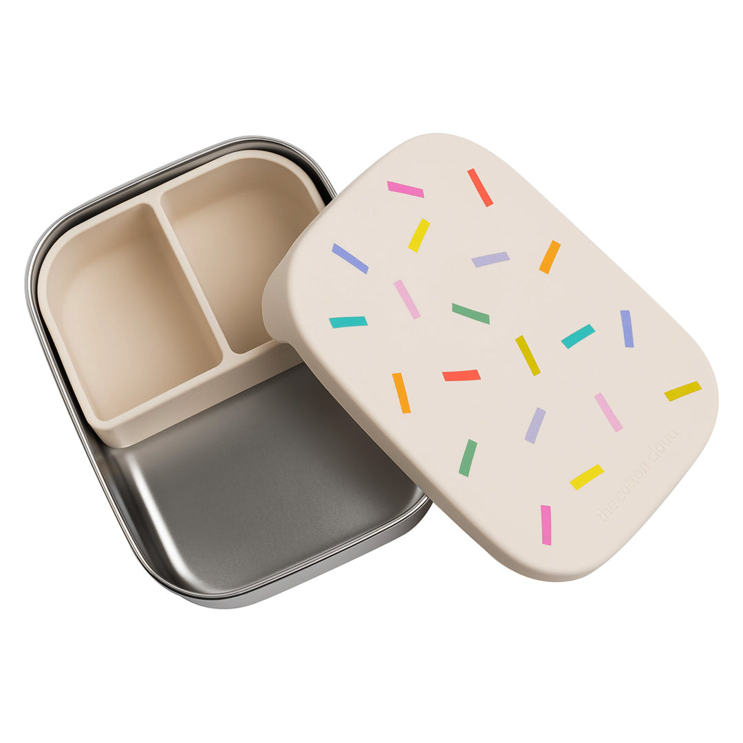 Stainless steel food container with silicone lid 1000 ml 3+ years Confetti