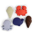 Silicone Sand Toys 5 pieces – Blue Mix Filibabba