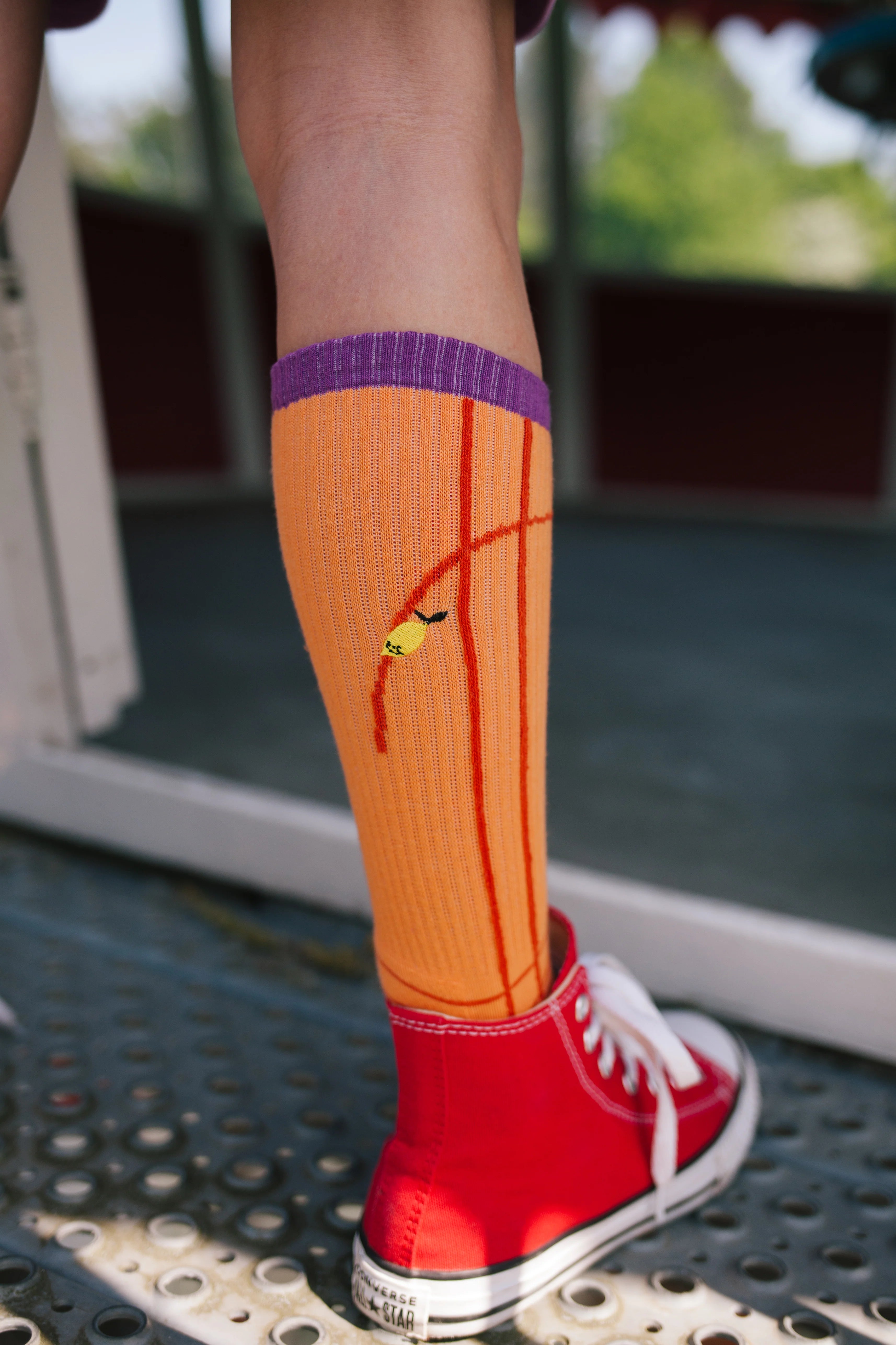 Sporty socks | better together | gravel orange No 32-41 Sticky Lemon