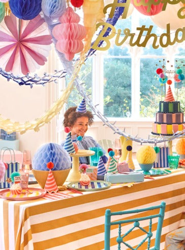 Set of 8 Striped Paper Party Hats - Meri Meri