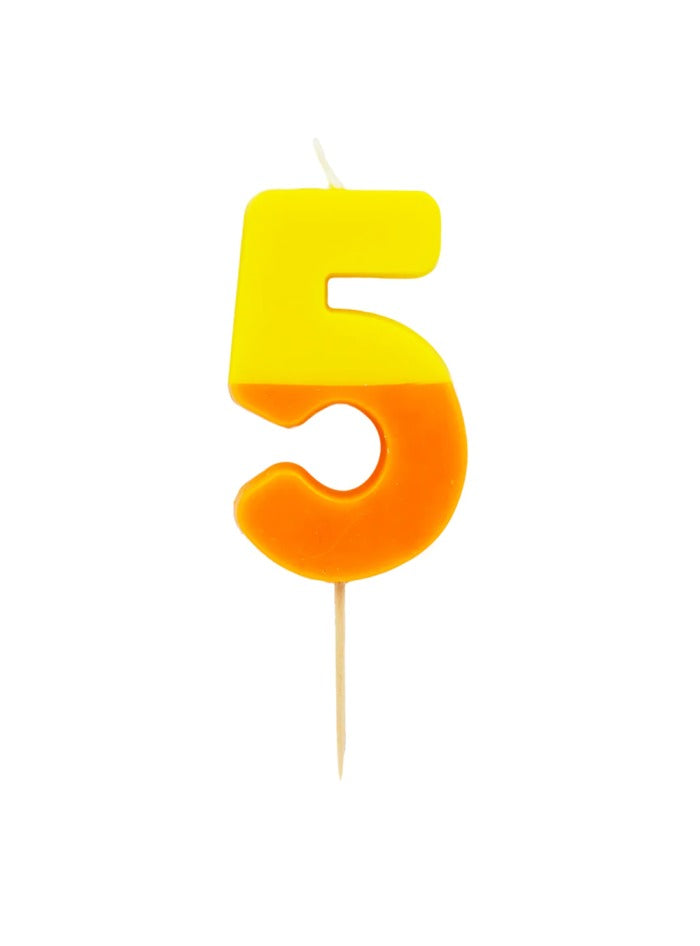 Birthday candle We ♥ Multicolored No. 1 to 5 in different shades 12×5cm - Talking Tables