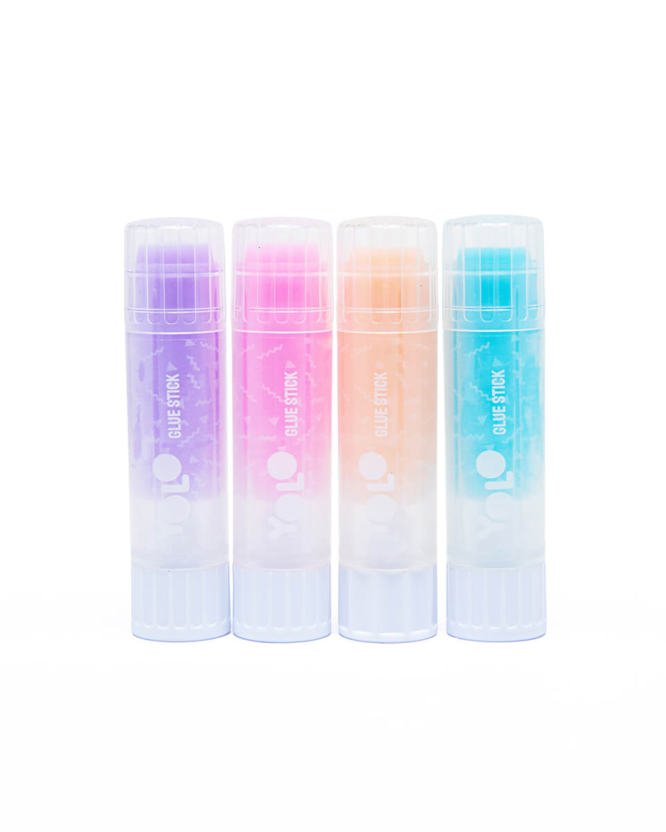 Σετ 4 σχολικές κόλλες stick pastel χρώματα - Yolo