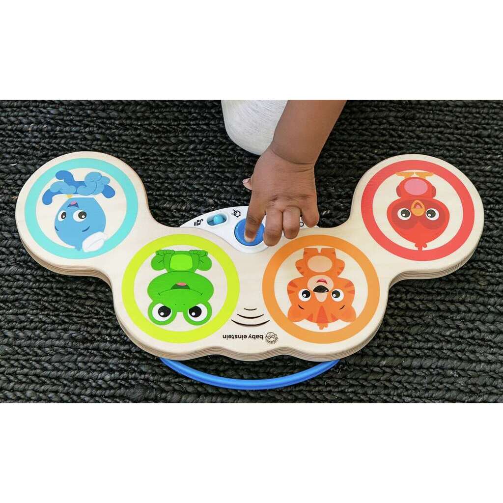 Ξύλινο Magic Touch Drum με ζωάκια 6μήνων+ Hape Kids