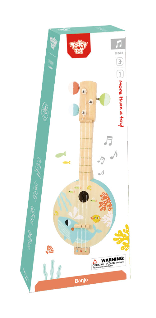 Kid's Wooden Banjo 3Y+ Tooky Toy 