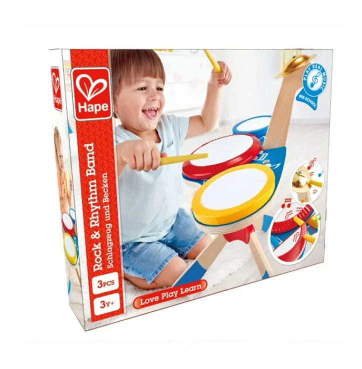 Wooden Drums Set Rock & Rhythm Band 3Y+