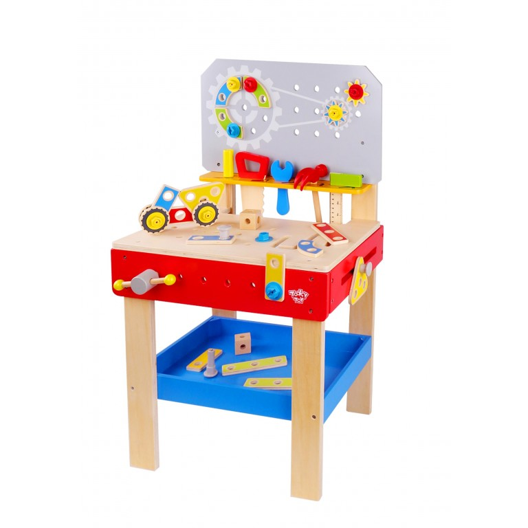 Children's wooden workbench 45x31x81cm Tooky Toys