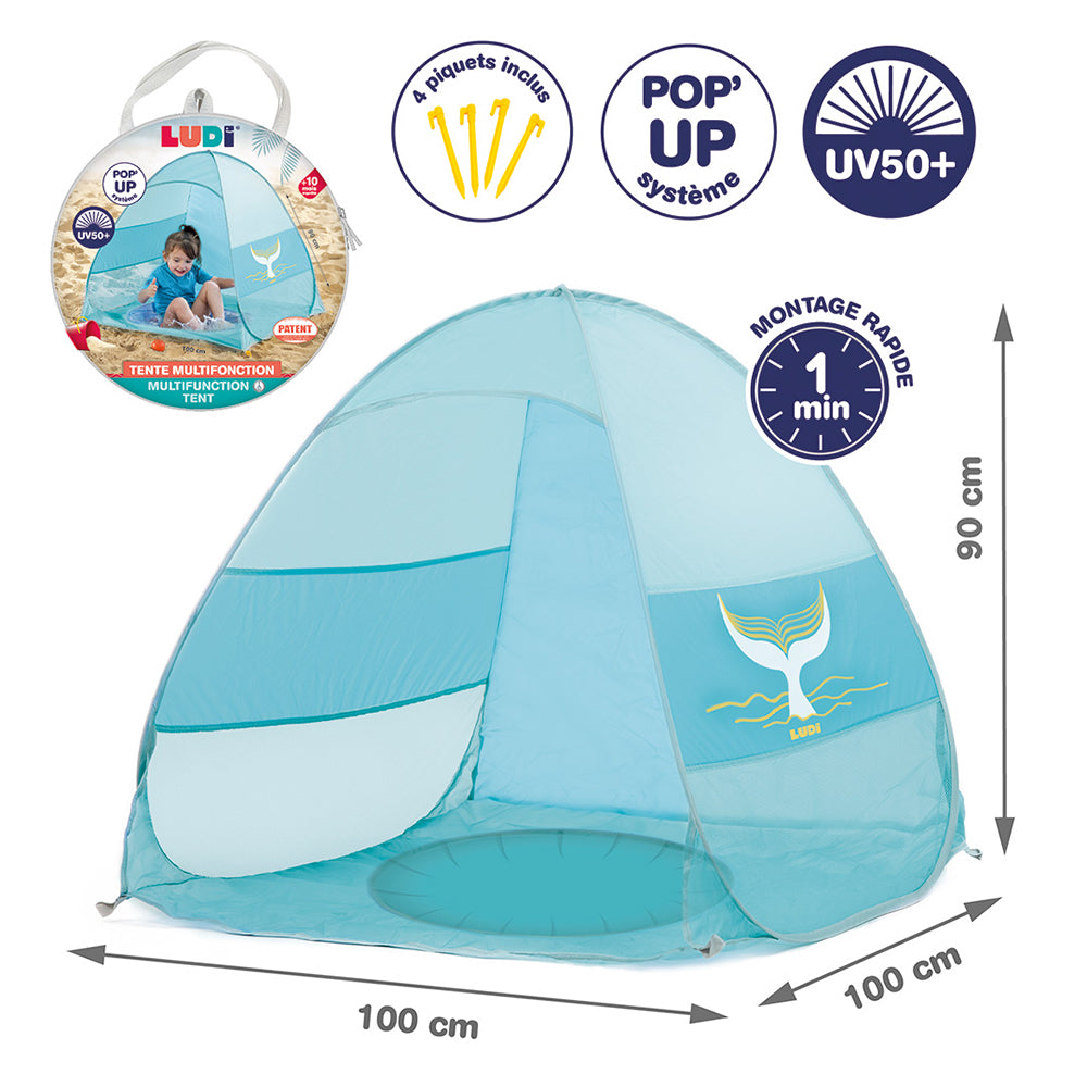 Ludi pop-up baby tent with pool and UV50+ 10+months