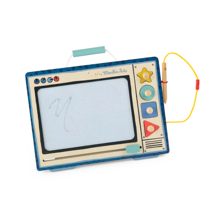 Kid's drawing board retro TV 18+ months Moulin Roty