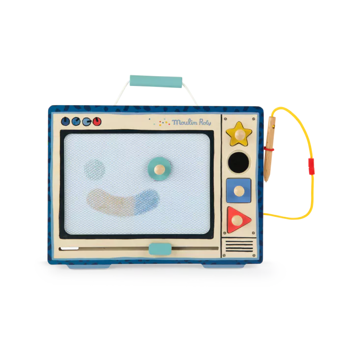 Kid's drawing board retro TV 18+ months Moulin Roty