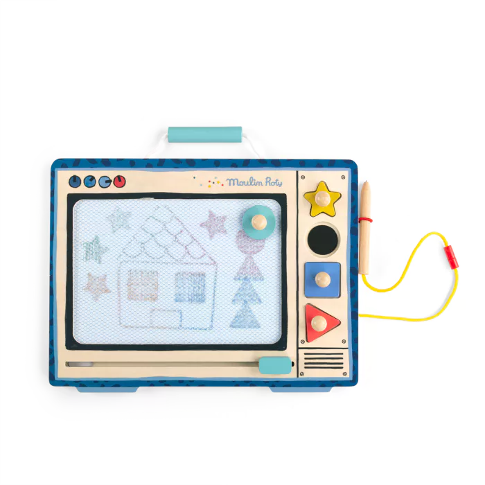 Kid's drawing board retro TV 18+ months Moulin Roty