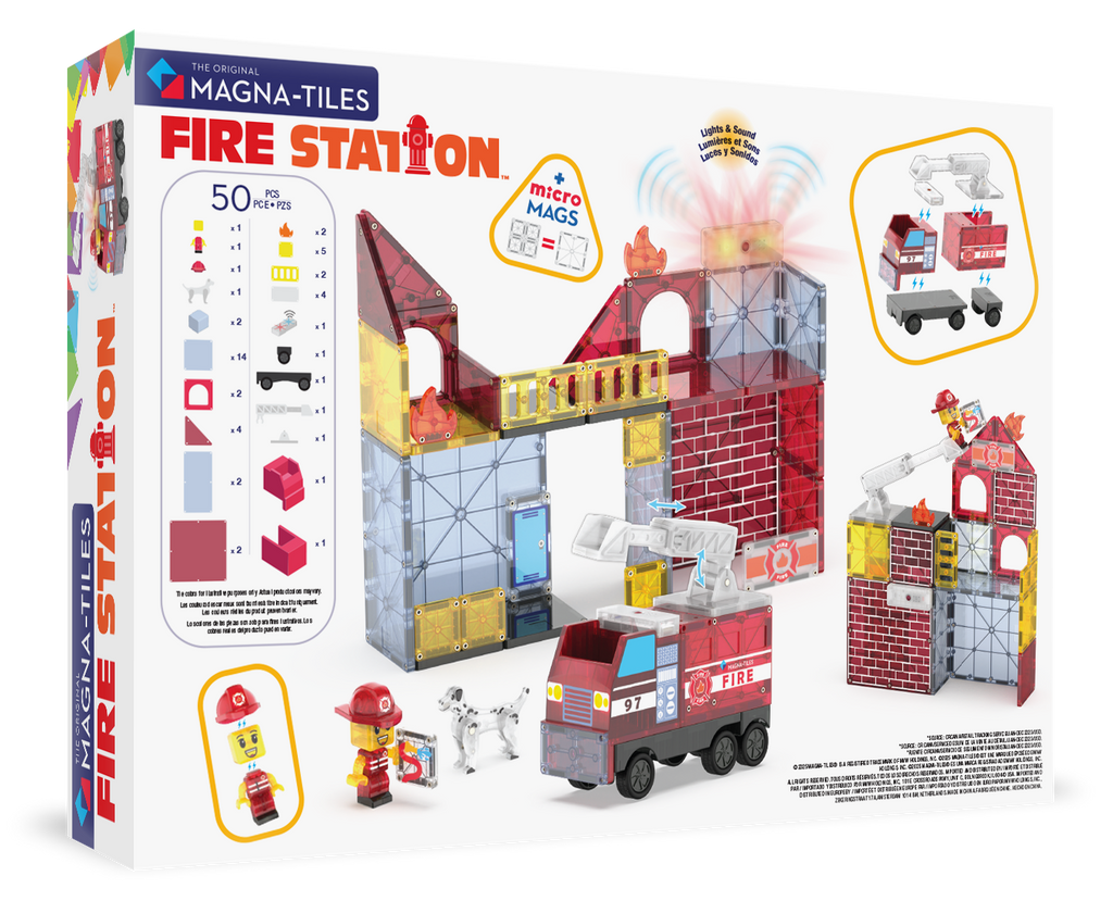 Kid's magnetic toy Fire Station 50pcs 3Y+ Magna Tiles