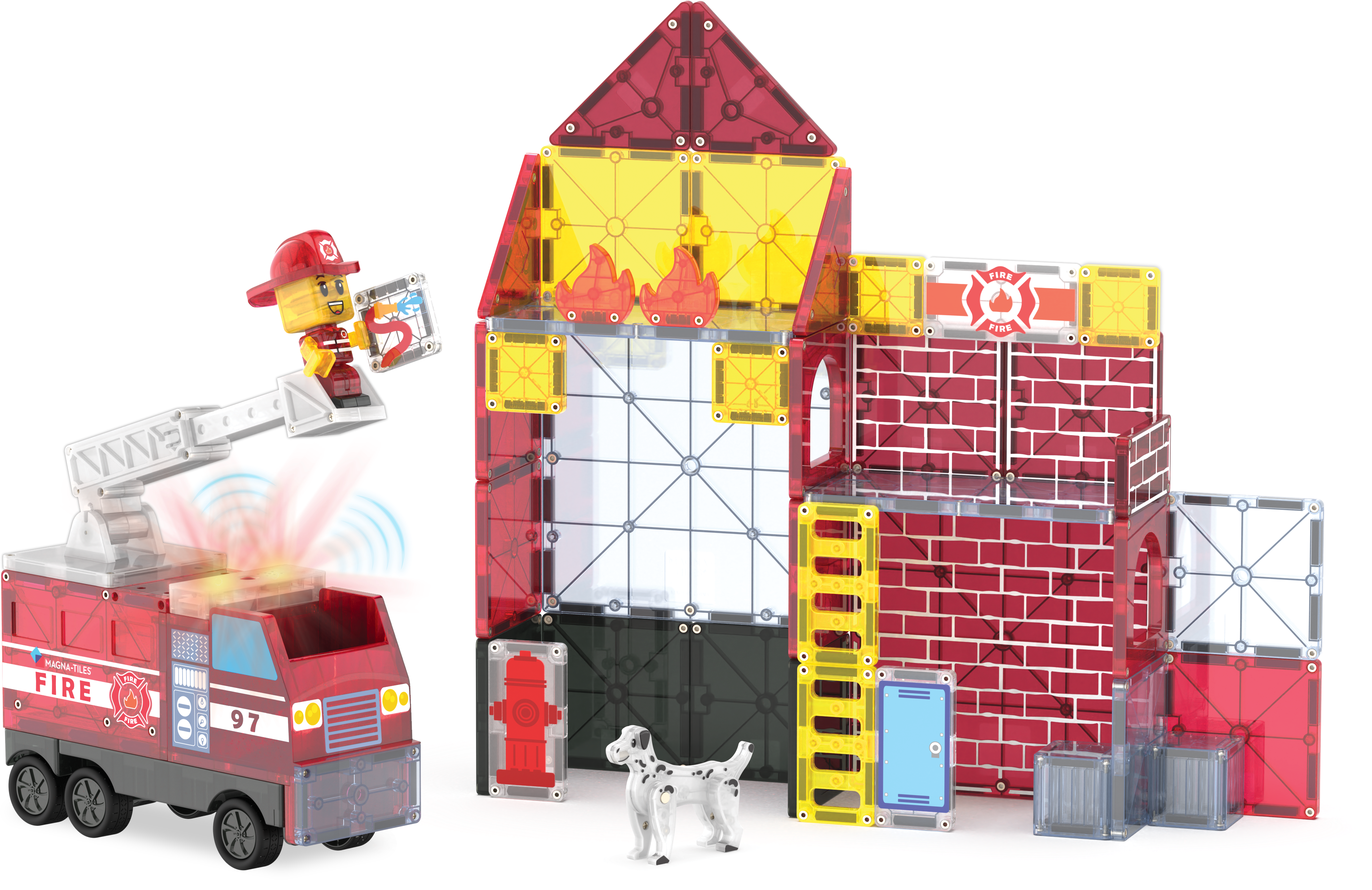 Kid's magnetic toy Fire Station 50pcs 3Y+ Magna Tiles