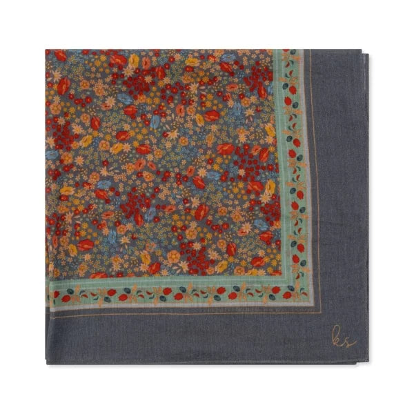 Βαμβακερό μαντήλι για μαλλιά Villetta Blue 51x54cm. Konges Slojd