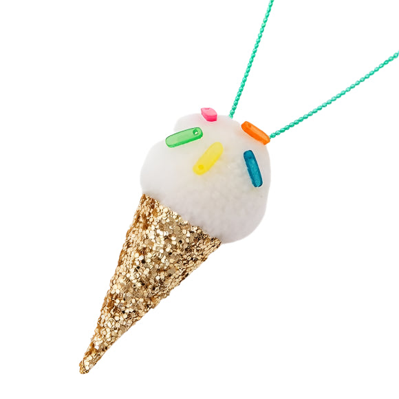 Κολιέ Παγωτό με Pom Pom