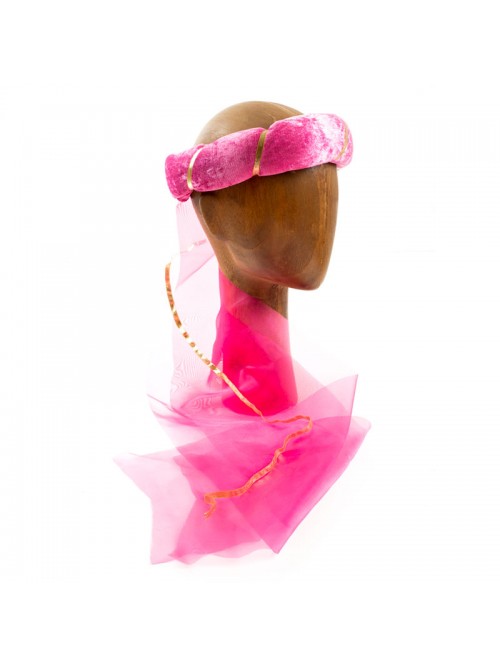 Παιδική Μεσαιωνική Στέκα Πριγκίπισσας με Ροζ Κορώνα Βελούδου και τούλι