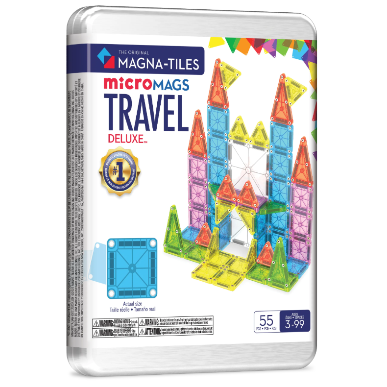 Kid's magnetic toy MicroMAGS Travel Set Deluxe 55pcs 3Y+ Magna Tiles