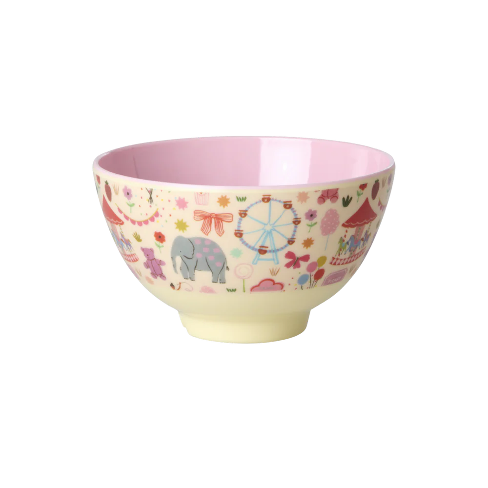 Kids melamine Bowl Fun Fair - Pink Small 300ml  Rice