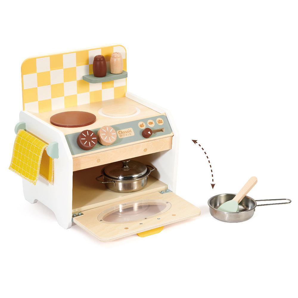Wooden kid's toy mini kitchen with accessories 3+ years 