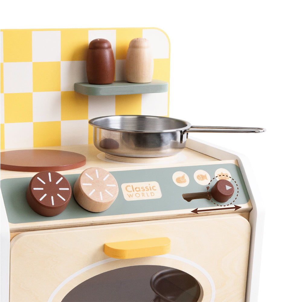 Wooden kid's toy mini kitchen with accessories 3+ years 