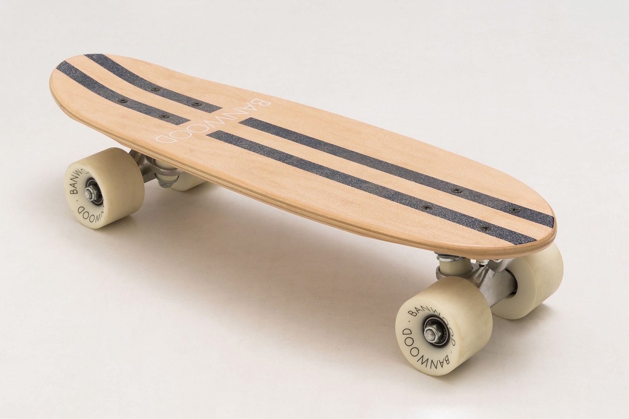 Kid's retro skateboard with stripes Blue navy 3Y+ Banwood