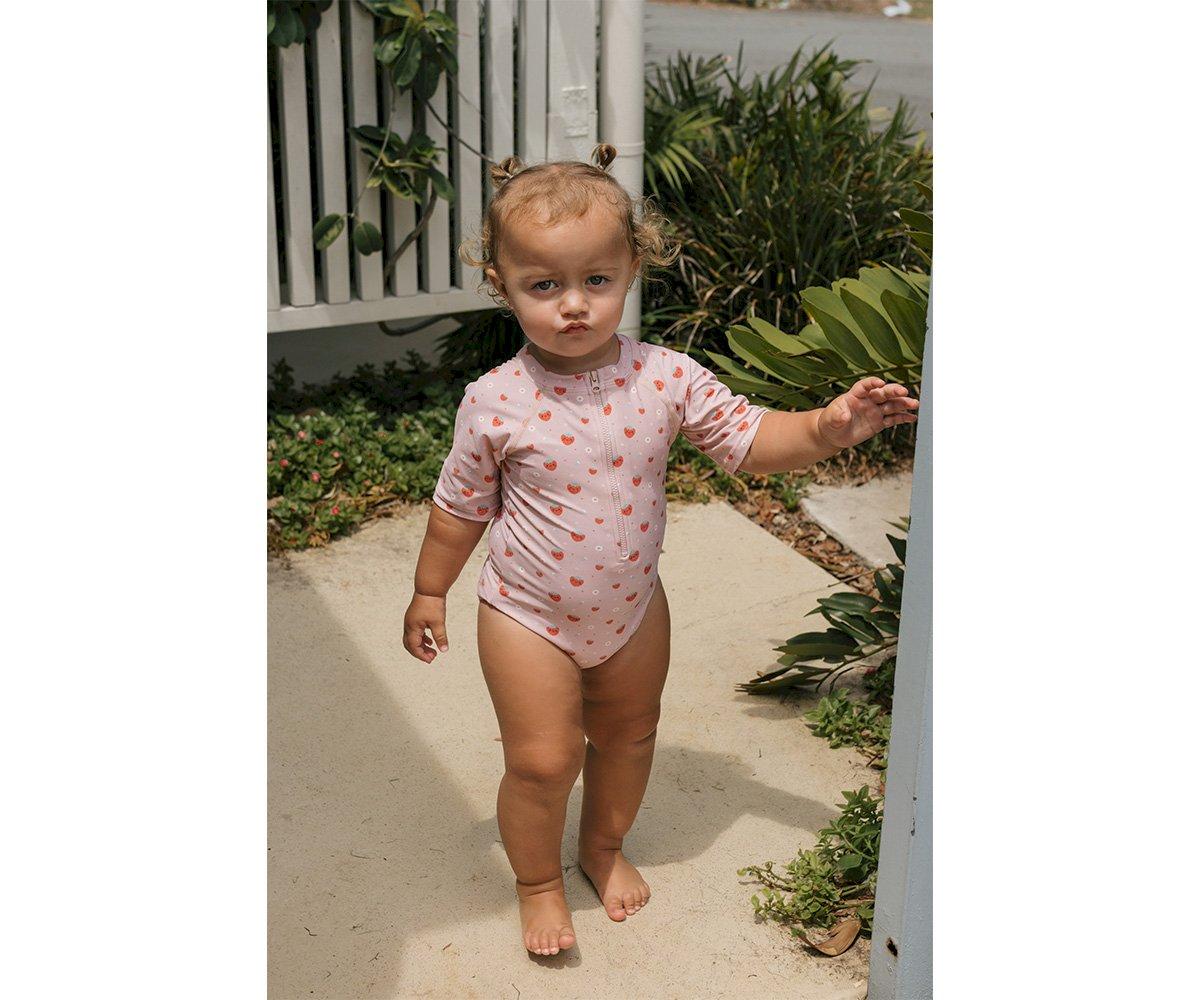 Lonsleeve swimming suit 2-3Y Strawberries Monnëka 