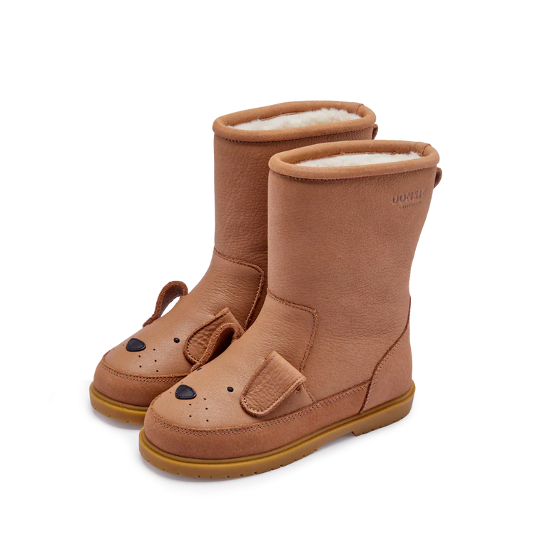 Kid's Wadudu Classic Boots Dog - Hazelnut Leather Size 23-33 DONSJE