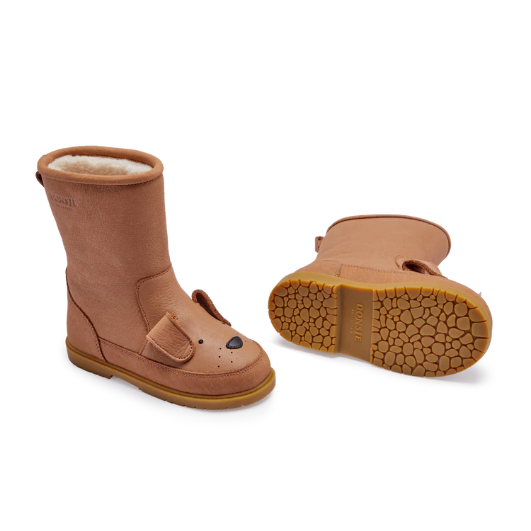 Kid's Wadudu Classic Boots Dog - Hazelnut Leather Size 23-33 DONSJE