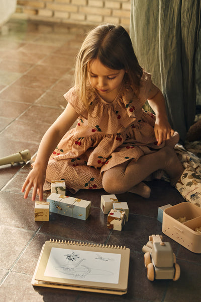 Παιδικό φόρεμα με βολάν και γιακά 100% οργανικό βαμβάκι Lunella Ma Grande Cerise 18 μηνών Konges Slojd