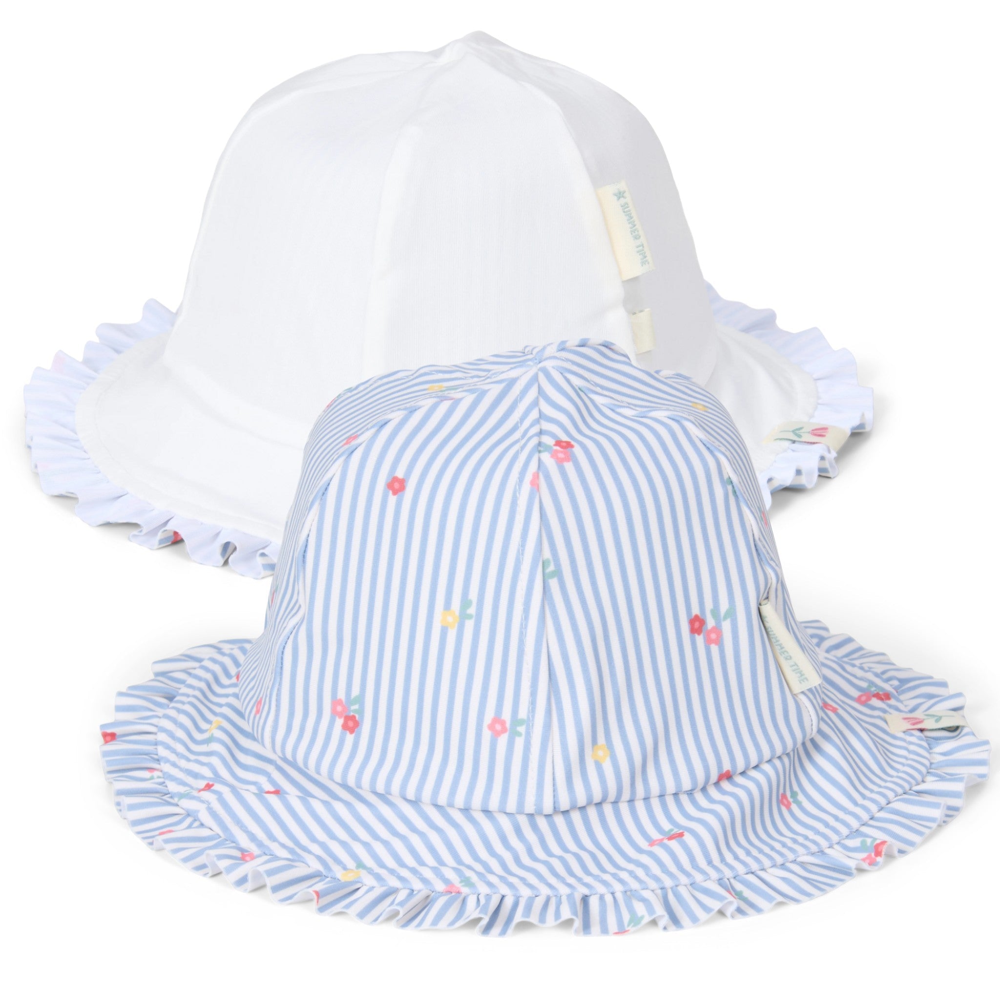 Children's reversible sun hat Sunny Flowers Blue-Little Dutch 3M-4Years