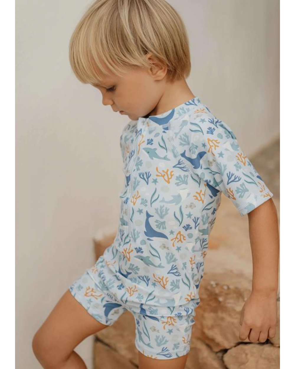 Παιδικό μαγιό μποξεράκι για αγόρια Ocean Dreams Blue 9M-12M Little Dutch