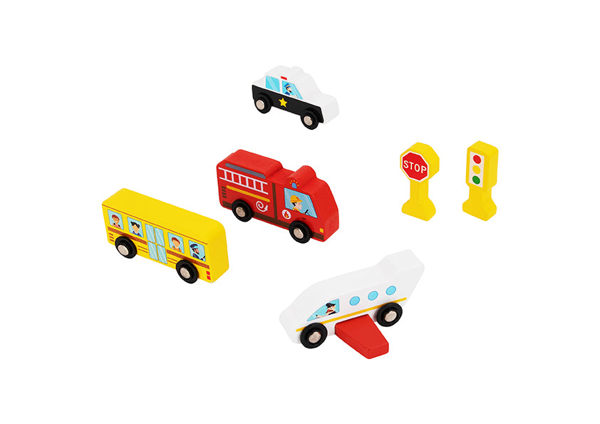 Children's toy set of 50 Wooden City Blocks +2 years Tooky Toy