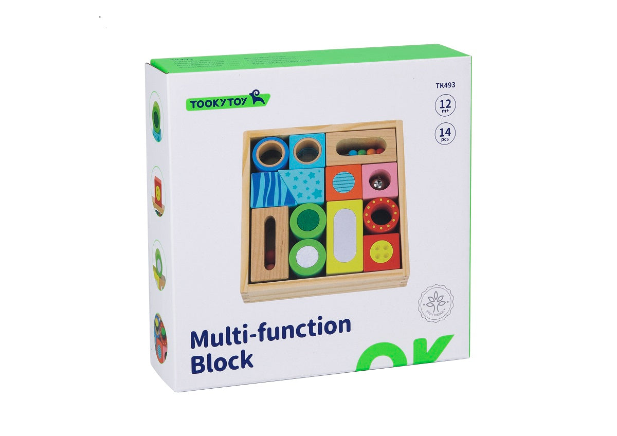 Children’s Toy – Wooden Multi Activity Blocks Ages 12+ Months Tooky Toy