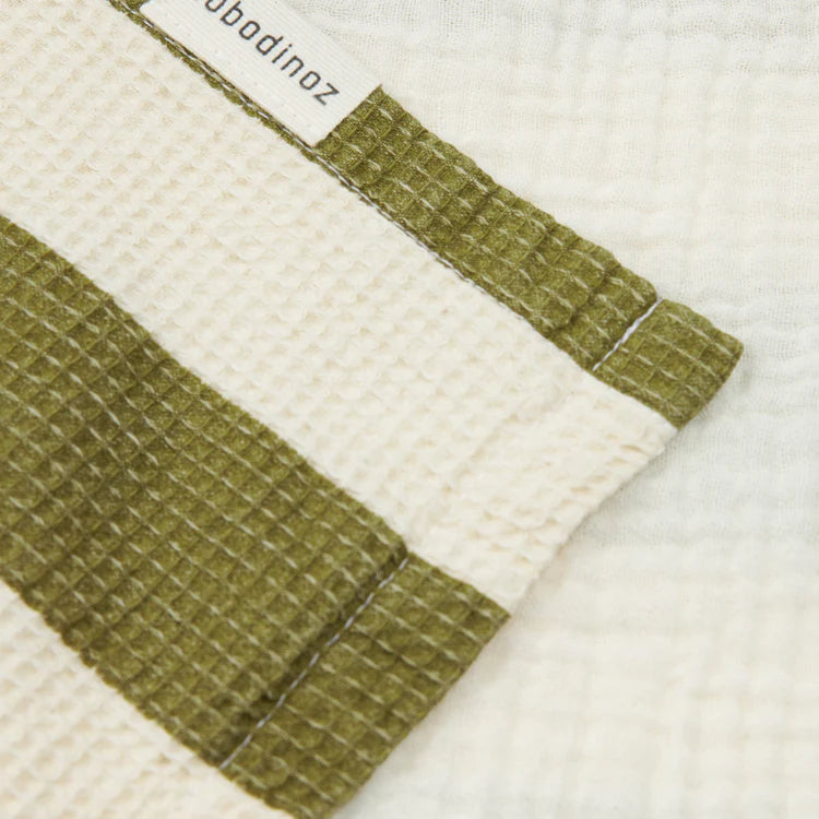 Blue Waves Waffle Portofino Organic Cotton Beach Poncho for Kids 3-9 Years - NOBODINOZ