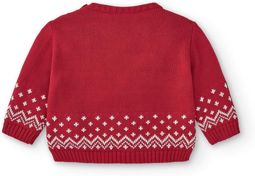 Βρεφικό βαμβακερό πλεκτό πουλόβερ με τάρανδο 0-9μηνών