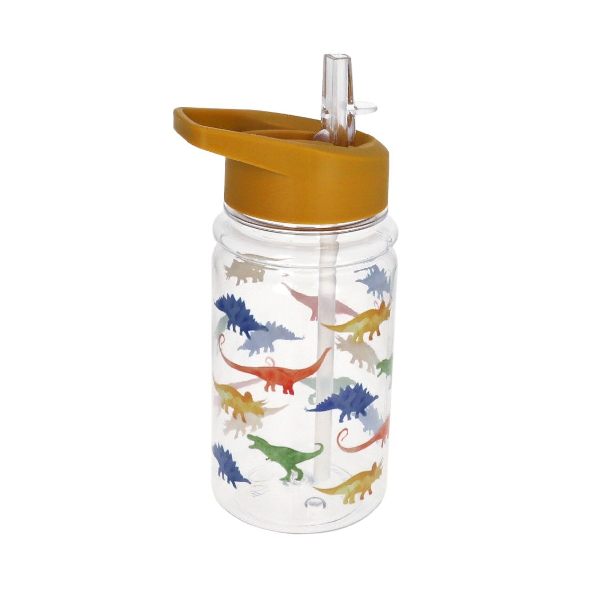 Kid's water Bottle with straw Dinosaur 