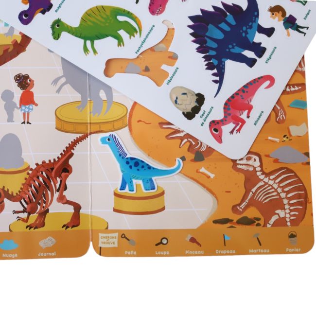 Children's Book with Reusable Silicone Stickers – At the Dinosaur Museum (Ages 3+)