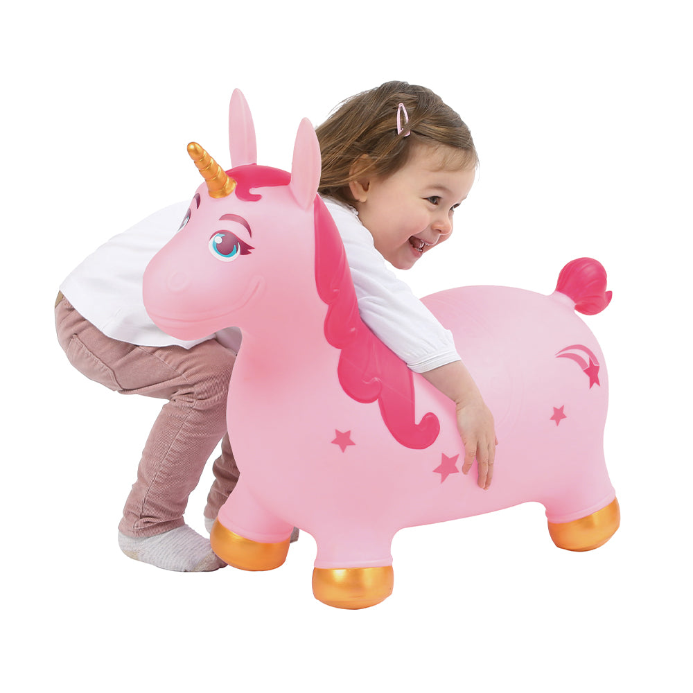 Παιδικό παιχνίδι φουσκωτό μονόκερος με ροζ χαίτη 24x61x53cm - Ludi 12M+