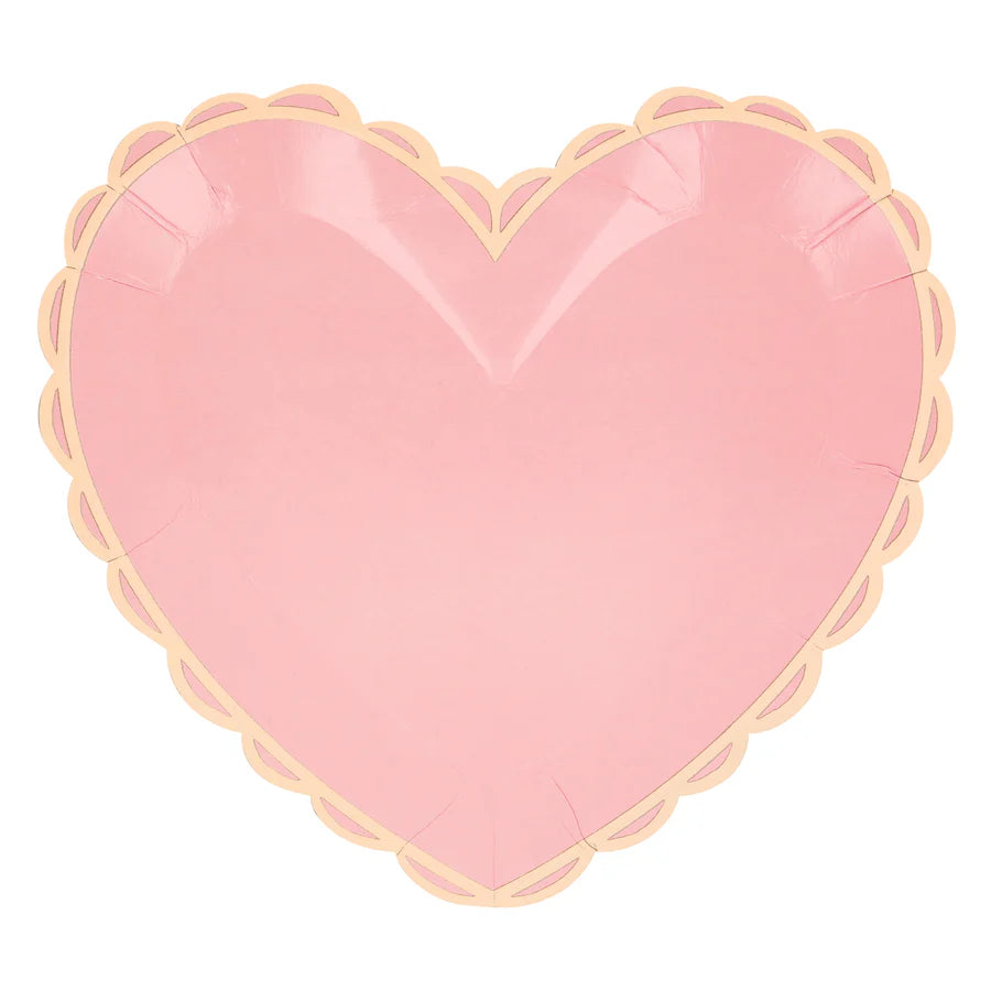 Pastel Heart shaped paper plates 8 pcs
