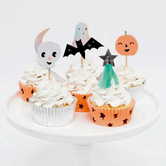 Cupcake Kit φορμάκια και toppers για παιδικό πάρτι Halloween σετ 24τμχ - Meri Meri