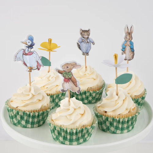 Cupcake Kit φορμάκια και toppers για παιδικό πάρτι Peter Rabbit In The Garden σετ 24τμχ Meri Meri