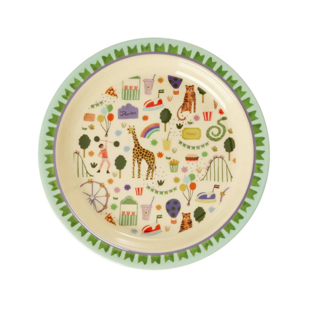 Kids melamine Plate Fun Fair - Mint  Rice