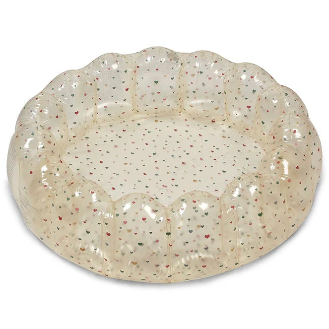 Large shell pool transparent - multi hearts 160x45cm 3+ years Konges Slojd