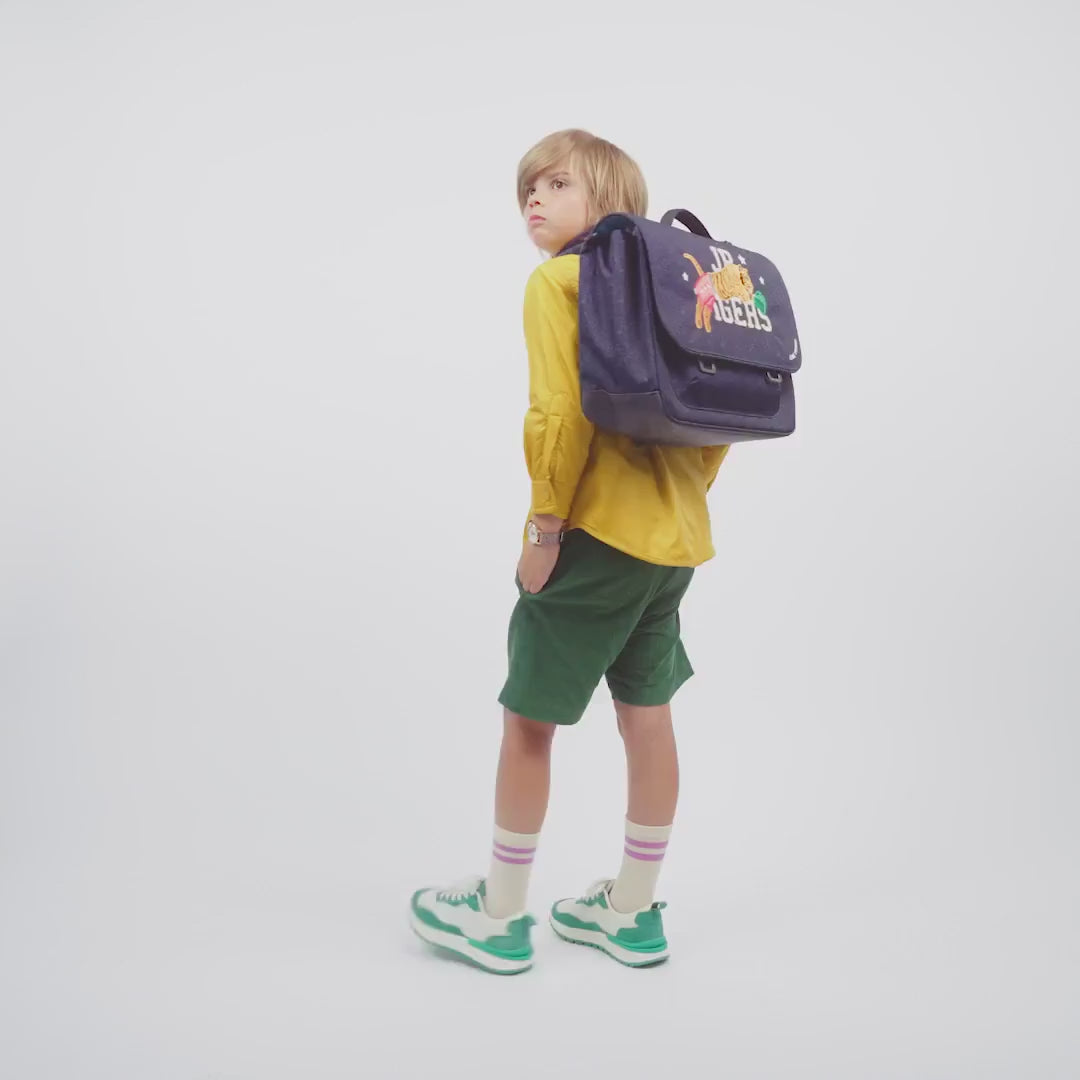 Σχολικη τσάντα πλάτης Boxing Tiger (denim style) -δημοτικό - It Bag Midi -30x38x15cm- 6Y+ Jeune Premier