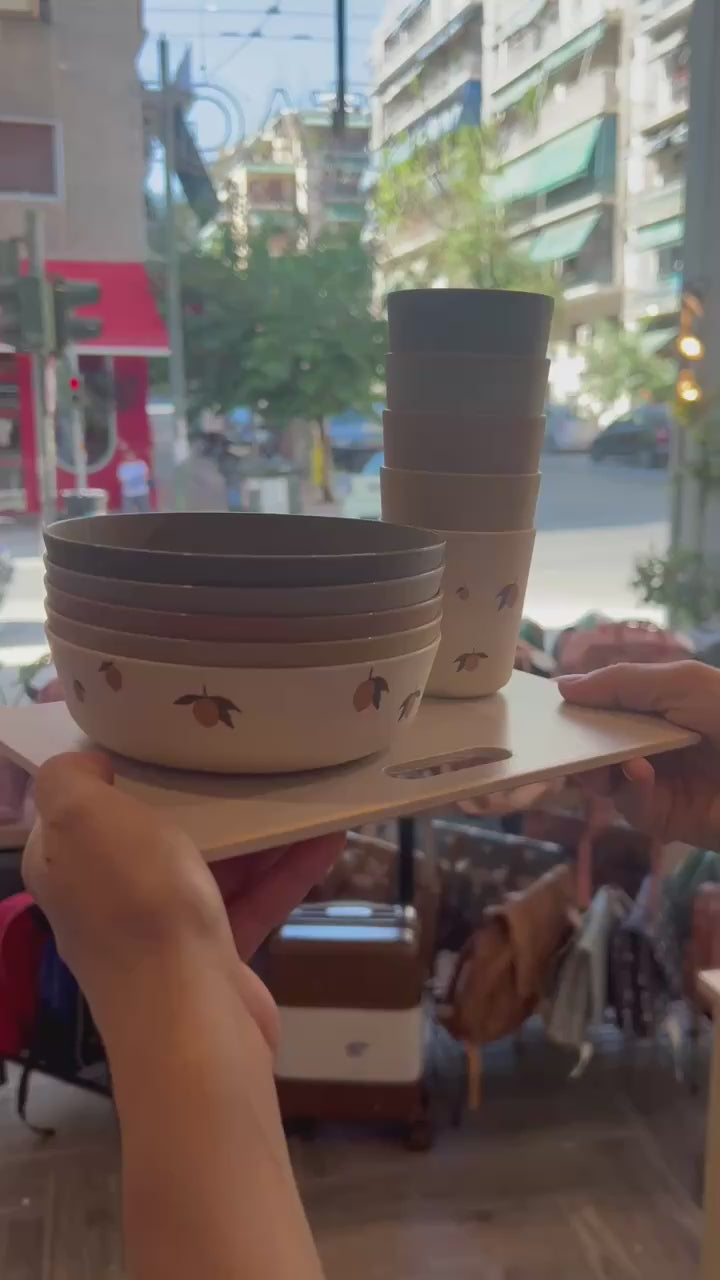 Set 5 PLA cups Lemon mix 7x7.5cm Konges Slojd