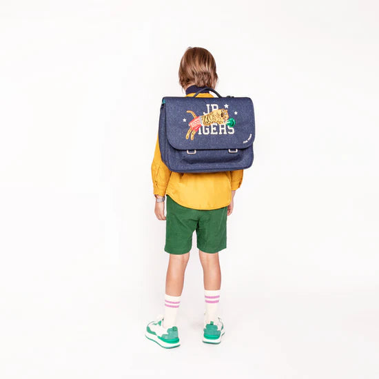 Σχολικη τσάντα πλάτης Boxing Tiger (denim style) -δημοτικό - It Bag Midi -30x38x15cm- 6Y+ Jeune Premier