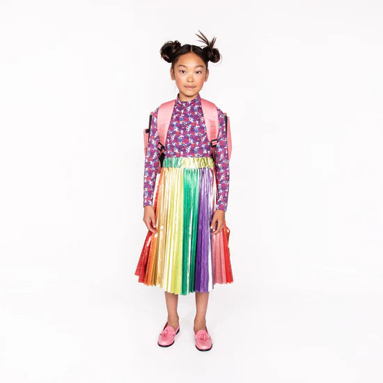 Ρετρό σχολικη τσάντα πλάτης - It Bag Midi - Tutu Tiger (Pink melange) 30x38x15cm- 6Y+ Jeune Premier