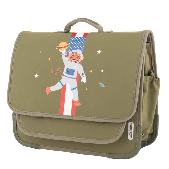 Paris Large Retro Backpack - Burger Planet 38x15x32cm 6+ Jack Piers