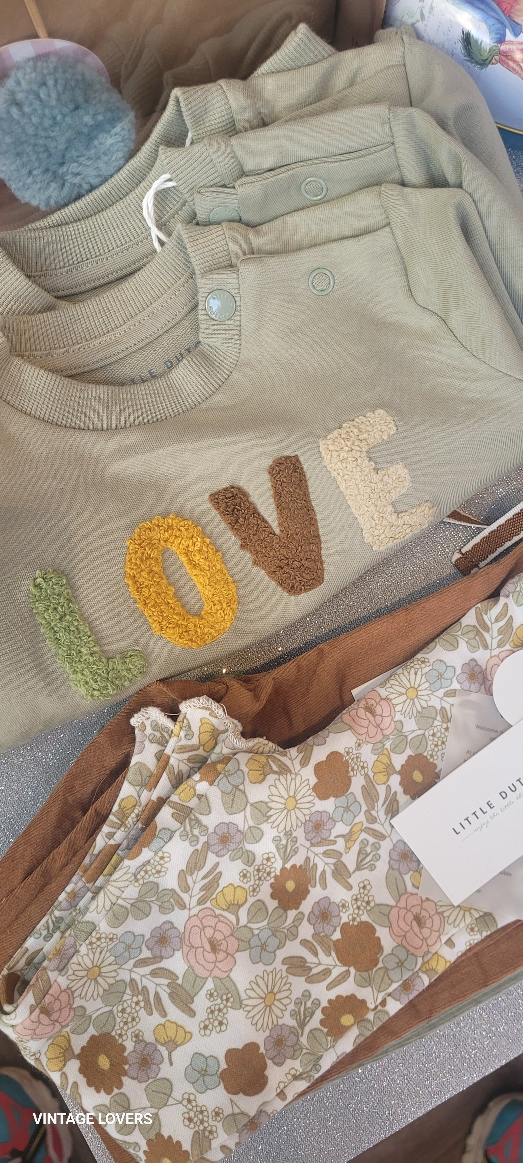 Παιδικό φούτερ με κέντημα Love Green 0-18μηνών Little Dutch