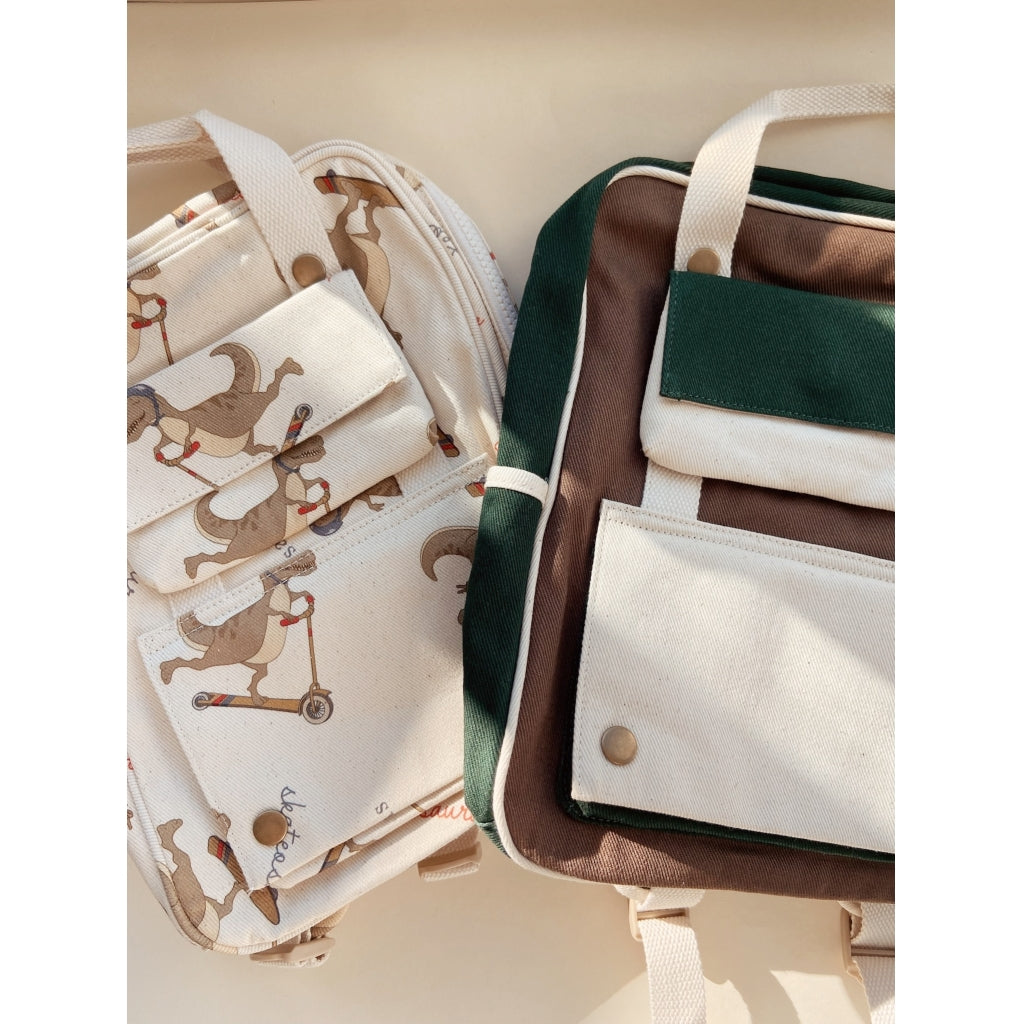 Kid's backpack Shitake color block 25x30cm Konges Slojd